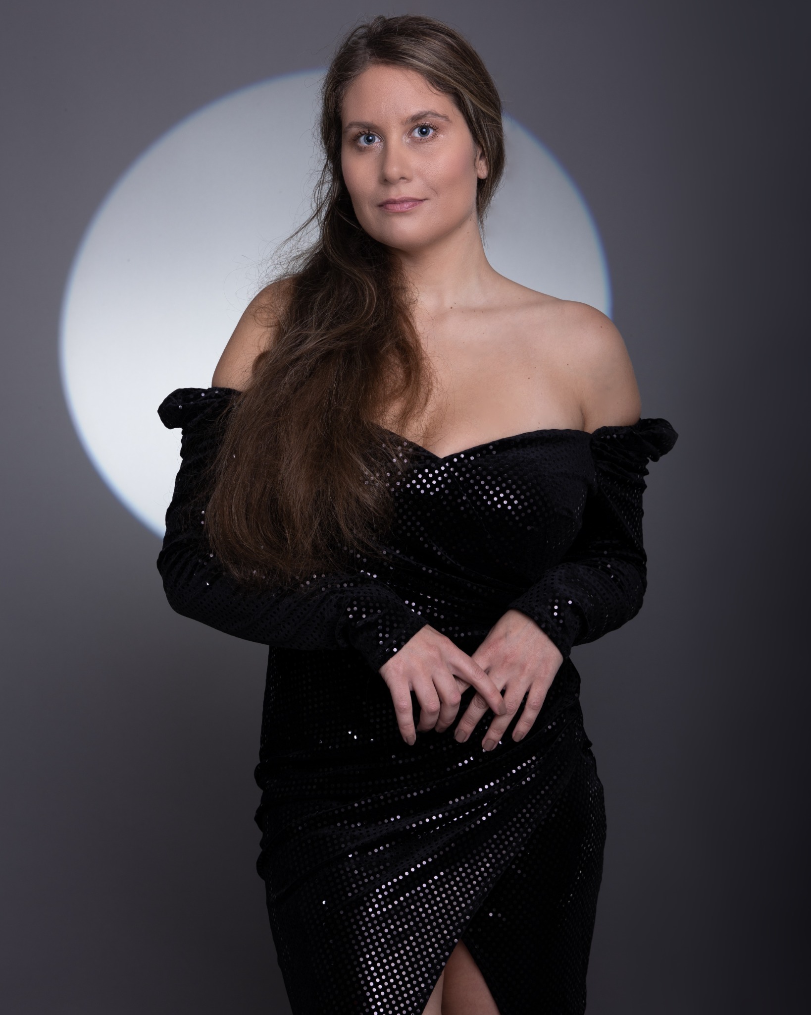 Black dress editorial portrait