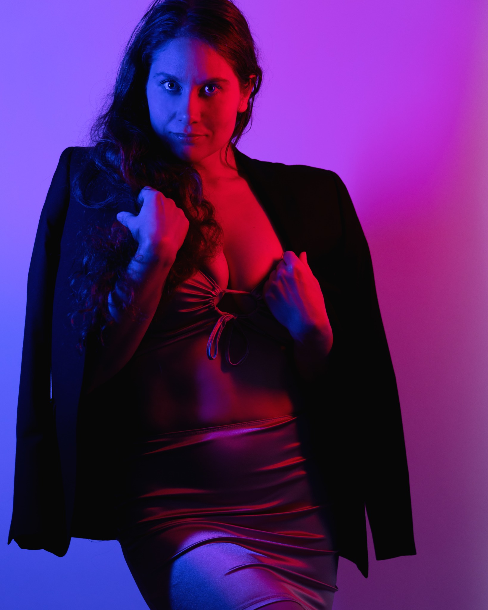 Neon cinematic portrait